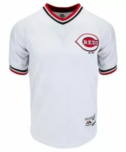Cincinnati Reds Majestic Cool Base V-Neck Youth Jersey