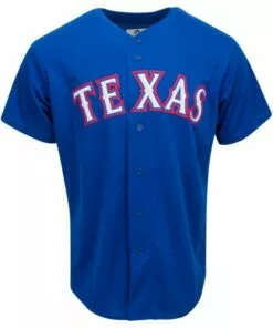 Texas Rangers Majestic Cool Base Pro Style Youth Jersey