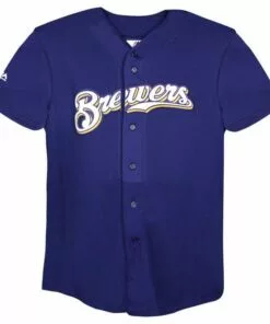 Milwaukee Brewers Majestic Cool Base Pro Style Adult Jersey -Women Fastpitch Softball Equipment shop majestic baseball apparel milwaukee brewers pro style jersey adult