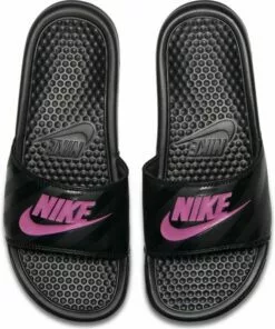 Nike Benassi JDI Women's Slide Sandals - Black/Vivid Pink/Black 5 Nike Benassi JDI Women's Slide Sandals - Black/Vivid Pink/Black -Women Fastpitch Softball Equipment shop nike footwear mens benassi jdi slide 343881 061 inset4