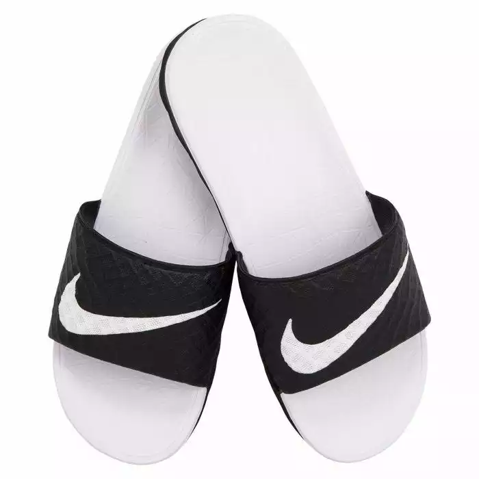 Nike Women's Benassi Solarsoft Slide 2 Sandal - Black/White 1 Nike Women's Benassi Solarsoft Slide 2 Sandal - Black/White