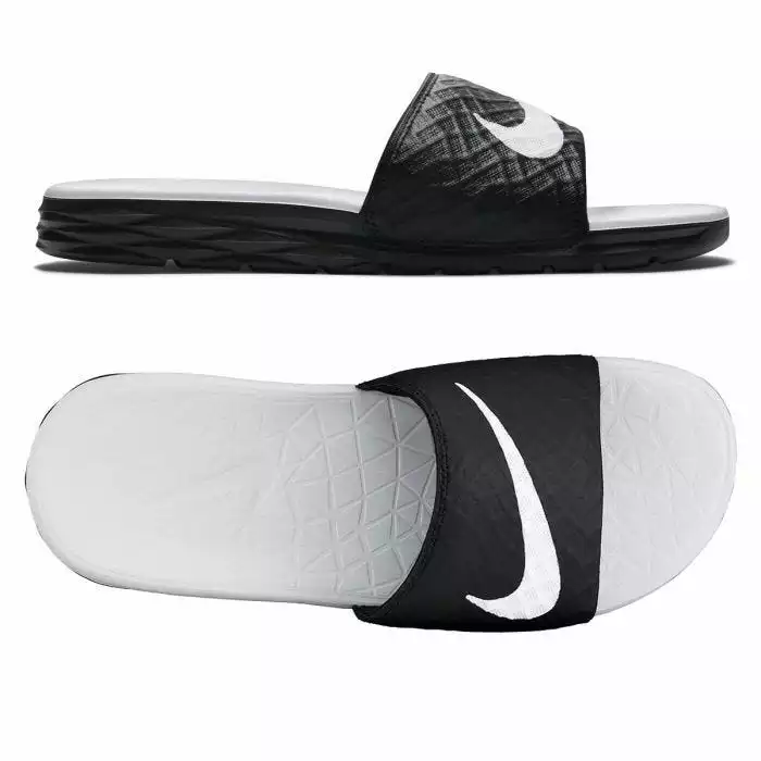 Nike Women's Benassi Solarsoft Slide 2 Sandal - Black/White 2 Nike Women's Benassi Solarsoft Slide 2 Sandal - Black/White - Image 2